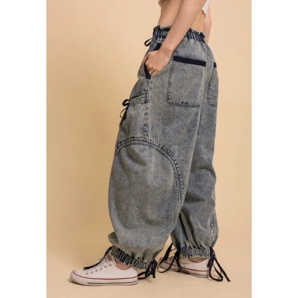 Blue Velvet pants BLUEVELVET jogger style joggers pockets ties bluevelvet jeans